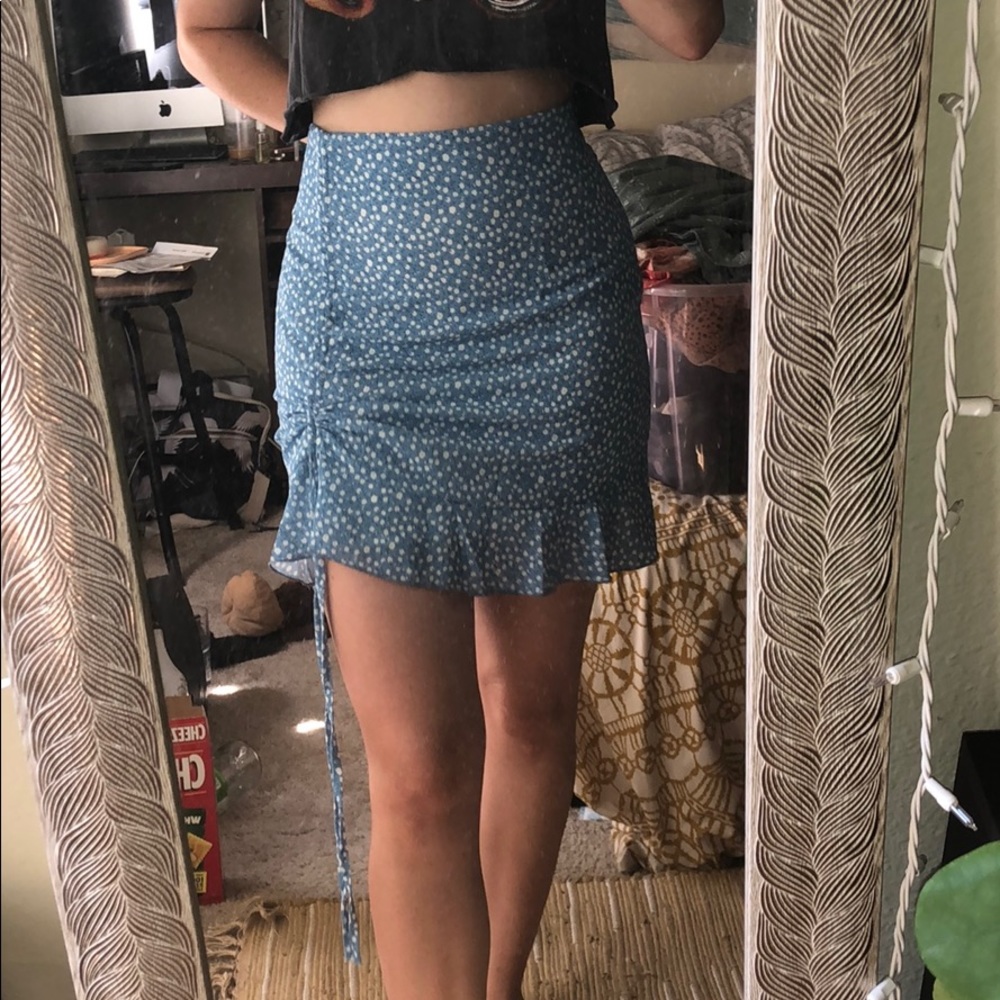 Blue floral skirt
